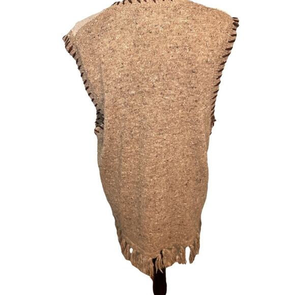Vintage Westbound Wool Blend Brown Tan Tasseled Sweater Vest  Boho Western Charm - Picture 3 of 8